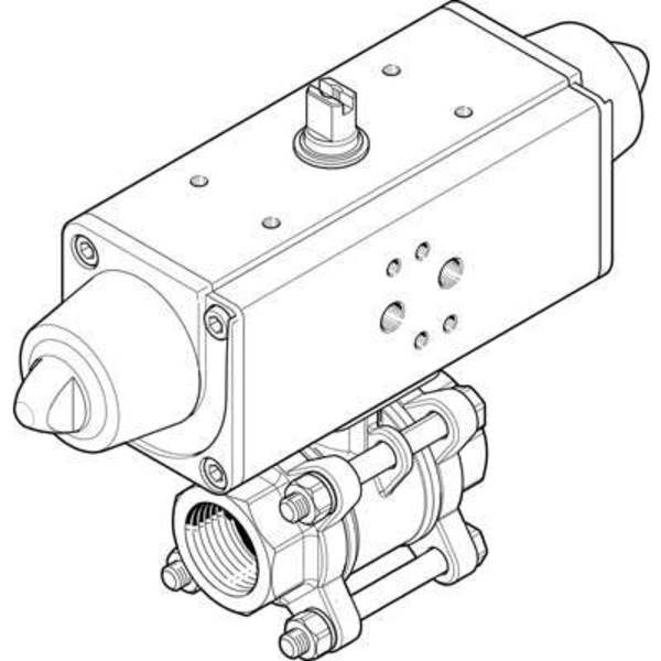 Festo Ball Valve Actuator Unit VZBA-1"-GG-63-T-22-F0405-V4V4T-PS30-R-90 VZBA-1"-GG-63-T-22-F0405-V4V4T-PS30-R-90